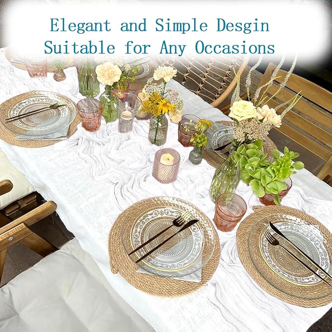 8 Pack White Cheesecloth Table Runner 20 x 120 inch Gauze Table Runners 10 FT - Image 6