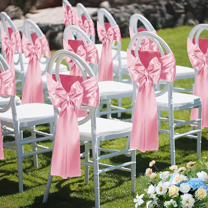 VACVELT Blush Pink Satin Table Runners, 12x72 Inch, 12 Pack, Scalloped Edge | - Image 9