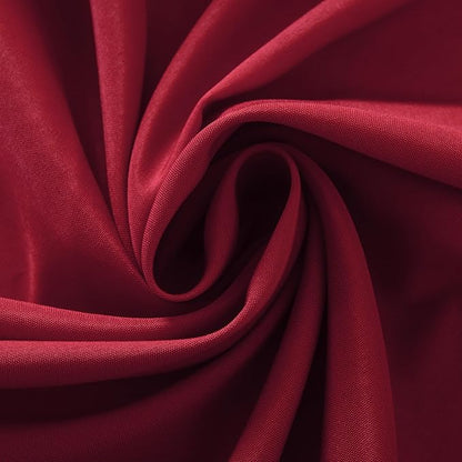 6-Pack Round 108-inch Burgundy Table Cloths, Solid Stain and Wrinkle Resistant Circular Tablecloth, Premium Plain Weave Polyester Fabric Table Linen Covers for Hotel, Banquet