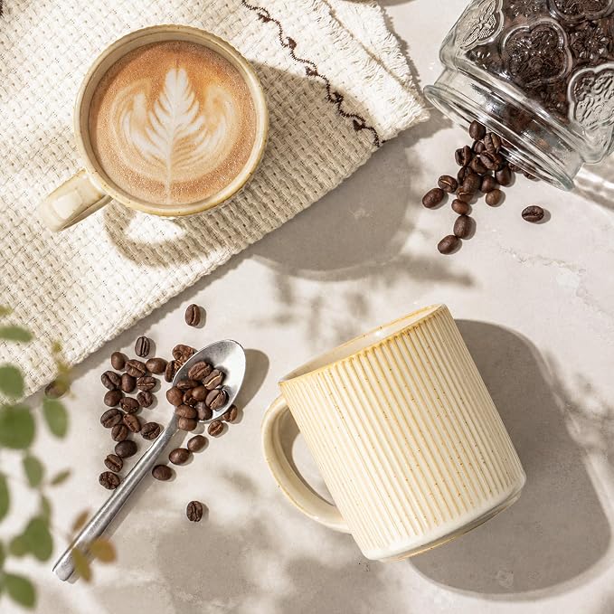 theterra Ceramic Coffee Mugs Set of 6, 14.2 oz Coffee Cups - Image 2