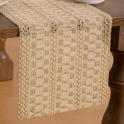 MLMW Boho Table Runner 60 inches Small Coffee Table Runner Rustic Burlap - Image 2