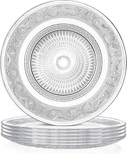 Elsjoy 6 Pack 10 Inch Large Glass Dinner Plate by Elsjoy