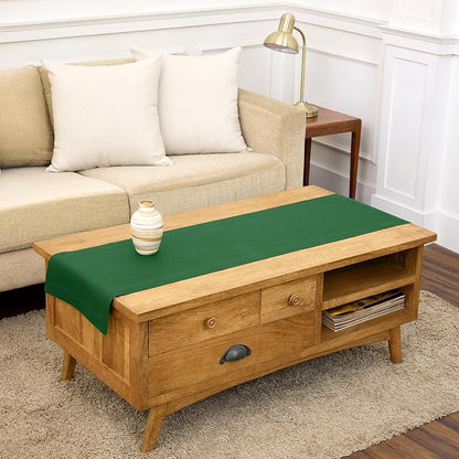 Solino Home 100% Pure Linen Table Runner Pine Green Woven, Fete 14 x 60 in | by SolinoHome