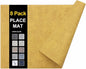 homing Faux Leather Heat Resistant Placemats 8 Packs, Waterproof Wipeable Dining PU Place Mats for Indoor & Outdoor, Easy to Clean, Yellow