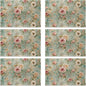 Pink Flowers Leaves Placemats Set of 6, Linen Washable for Christmas, Thanksgiving, Party, and Daily Dining, Decorative Table Mats for 4-6 Person Table