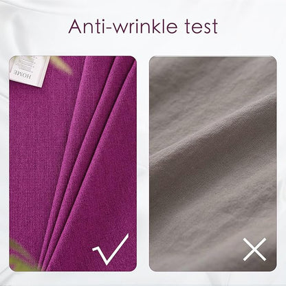 BALCONY & FALCON Rectangle Tablecloth Washable Wrinkle Resistant and Water Proof Table Cloth Decorative Linen Fabric Tablecloths for Dining Parties Kitchen Wedding and Outdoor Use (Purple, 57x118)