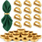 LemonRoad 24 Set Gold Napkin Rings Boho Wedding Wooden Napkin Holders Handmade by Unknown