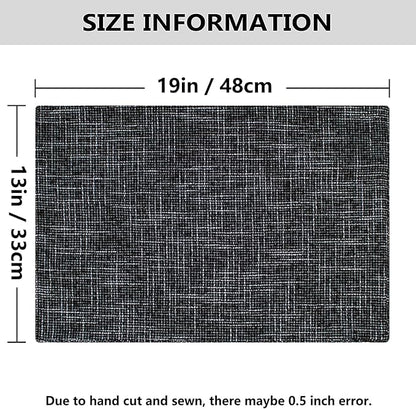 Kevin Textile Halloween Burlap Linen Placemats Set of 6 Heat Resistant Dining Table Place Mats Washable Kitchen Table Mats for Dinning Party Holiday Indoor Outdoor, 13 x19 inches, Black