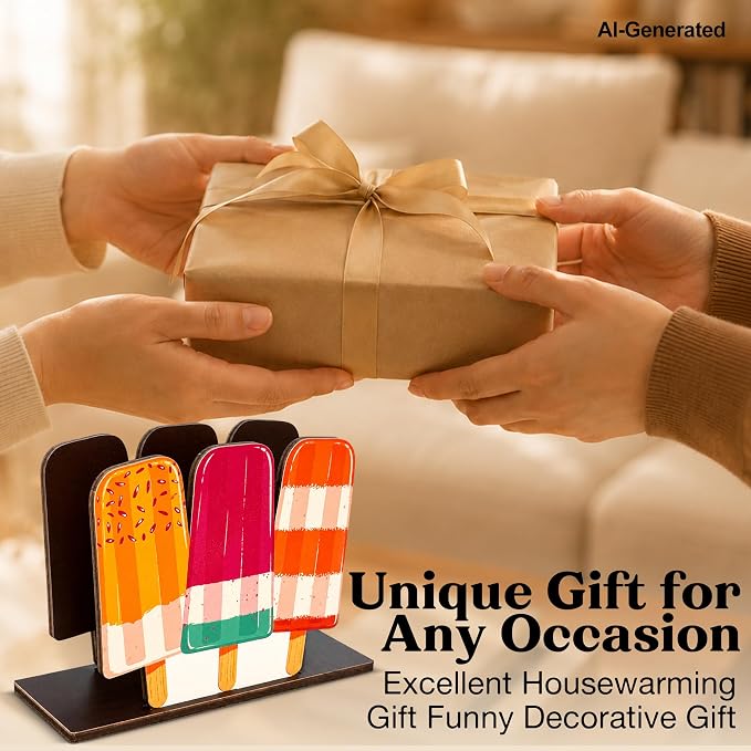 Ice Cream Decor Wood Napkin Holder - Image 7