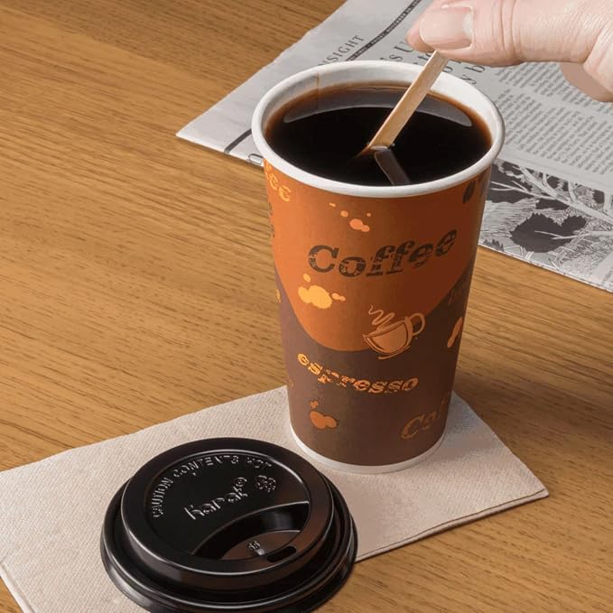 Karat 16 oz Paper Hot Coffee Cups Disposable, Leak-Resistant Double Poly-Lined - Image 5
