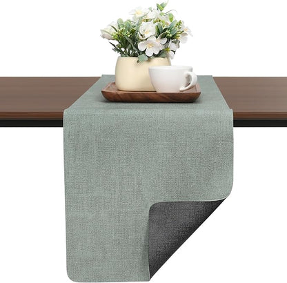Table Runners 72 Inch Long, Dual-Sided Faux Leather Table Runner | Waterproof by Chitomars