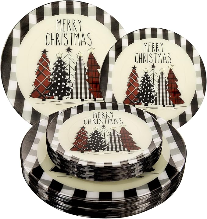 24Pack Christmas Plastic Plates by WDF