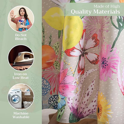 Maison d' Hermine Table Cloth Round Table 100% Cotton 63 Round Inches Tablecloth Reusable Decorative for Dining Room Farmhouse Home Valentines Day Decorations Spring Summer - Jardin D'Ete - Fog
