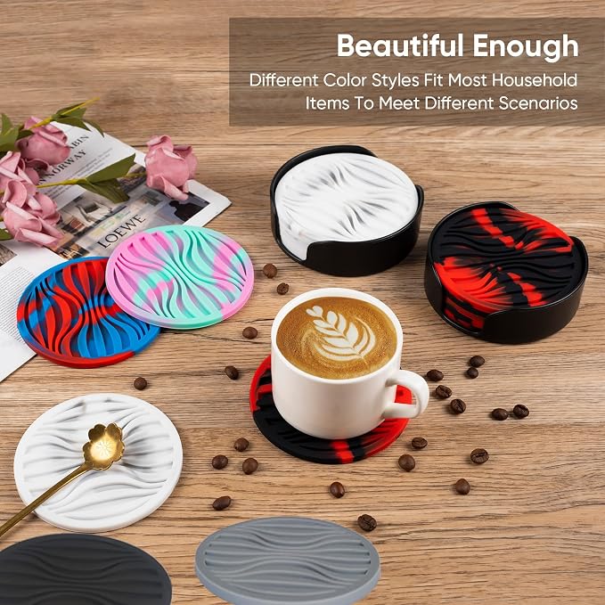 6Pcs Rubber Coasters for Drink - Image 5