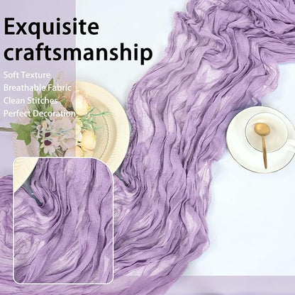8 Pack Lavender Cheesecloth Table Runner 17x108 inch Boho Gauze Cheese Cloth - Image 6