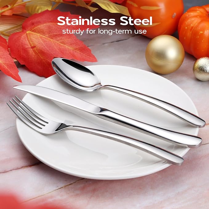 Onader 60 Piece Heavy Duty Silverware, Cutlery Set - Image 6