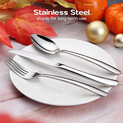 Onader 60 Piece Heavy Duty Silverware, Cutlery Set - Image 6