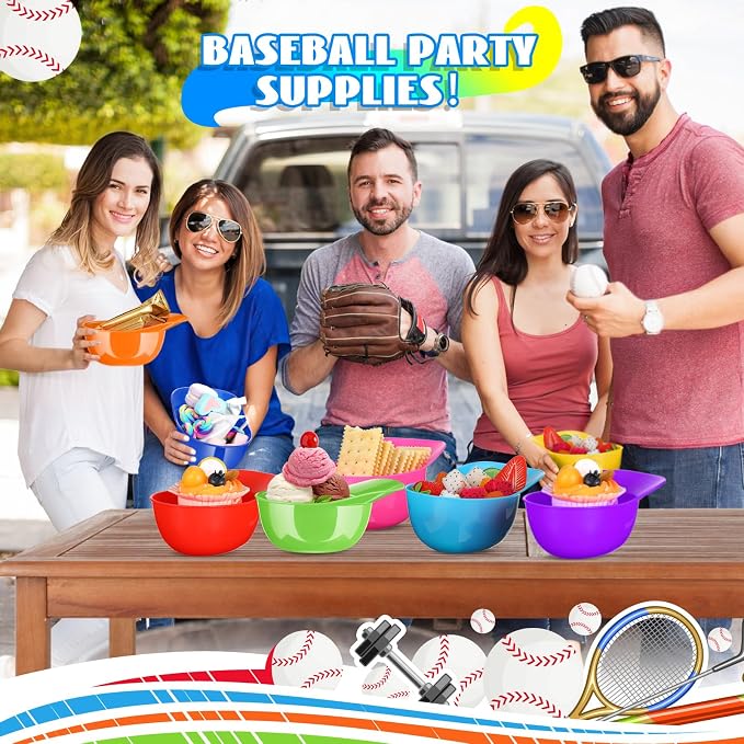 Ice Cream Dessert Baseball Cap Bowls Baseball Helmet Snack Bowl 8 oz Mini Party - Image 4