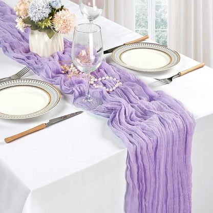 12 Pack Lilac Purple Cheesecloth Table Runner 17 x 108 Inch | Boho Gauze Cheese - Image 3