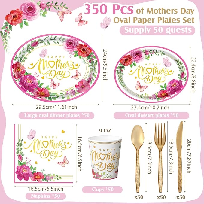 350 Pcs Happy Mother's Day Party Decorations - Image 4