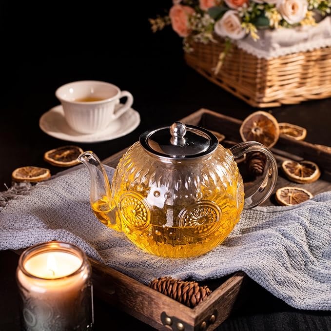 Amzcku 50OZ/1500ml Vintage Glass Teapot - Image 6