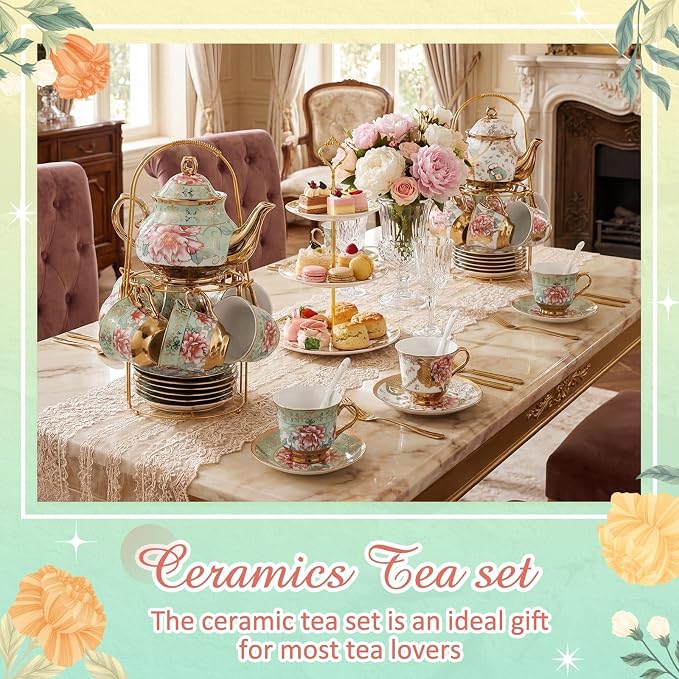 Zhehao 40 Pcs Porcelain Tea Set - Image 4