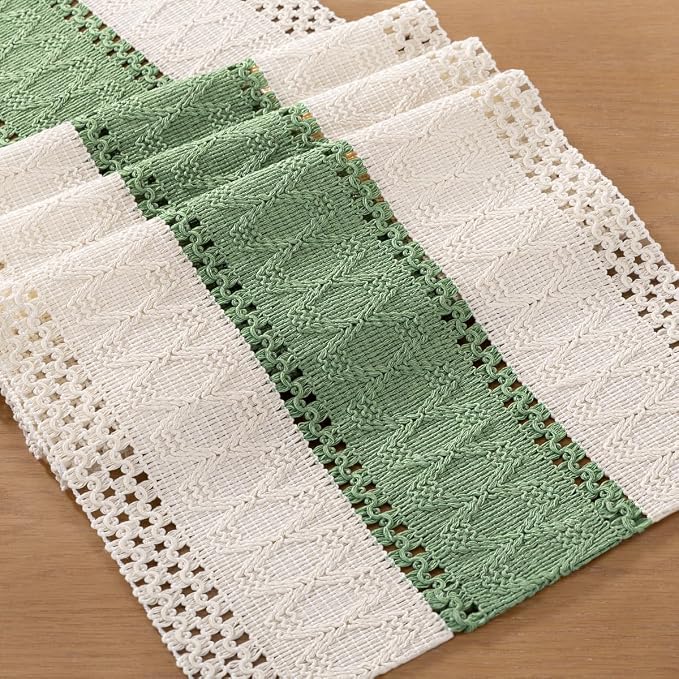 Boho Table Runner Summer Farmhouse Rustic Dining Dresser Scarf Home Decor | - Image 2