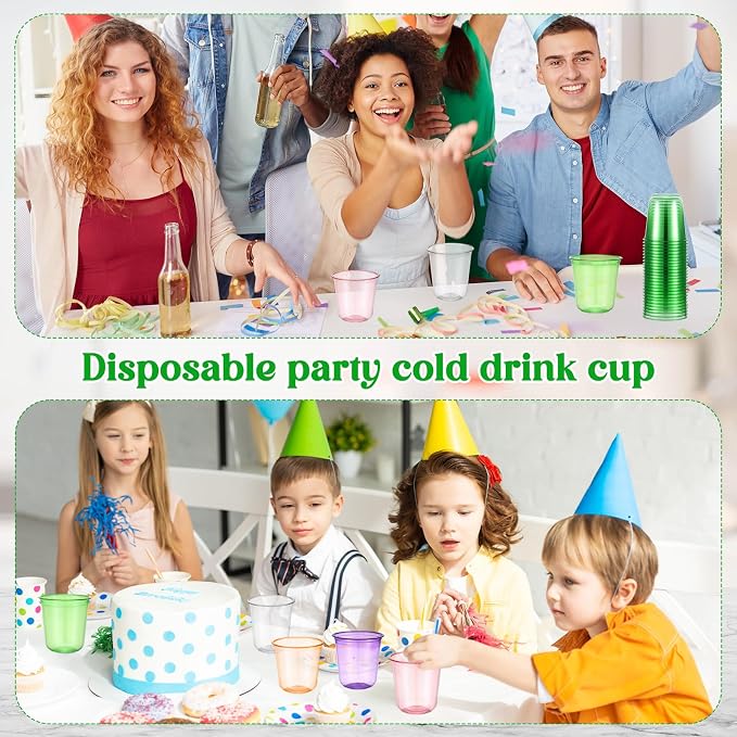Ziliny 50 Pcs Disposable Stemless Glasses 12oz Crystal Plastic Wine Glasses - Image 6