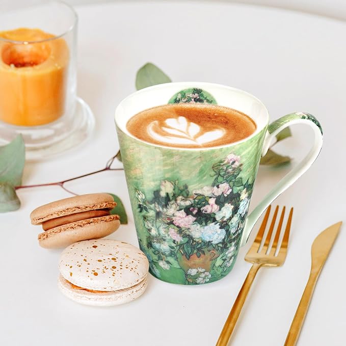Coffee Mug Sets of 4, 12oz Bone China Porcelain Cups - Image 7