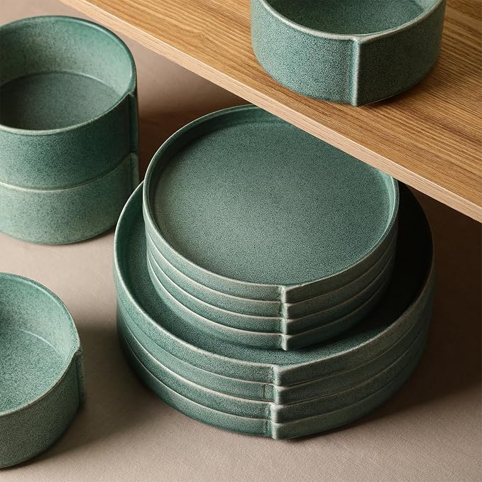 Stone Lain Bao 24-Piece Dinnerware Set Stoneware, Plates and Bowls Set - Image 6