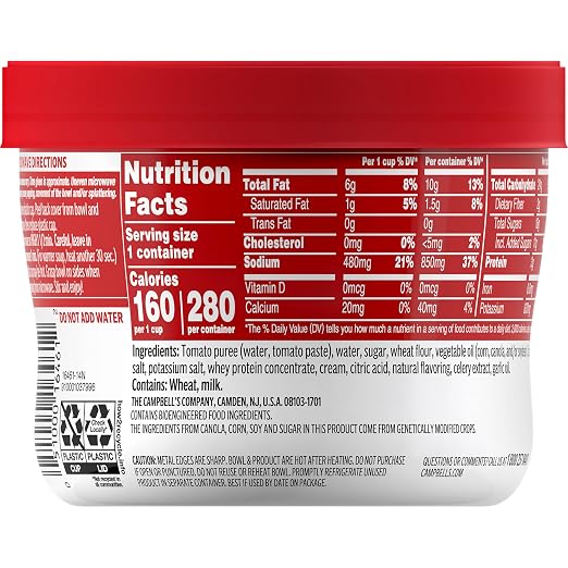 Campbell's Creamy Tomato Soup, 15.4 oz Microwavable Bowl - Image 4