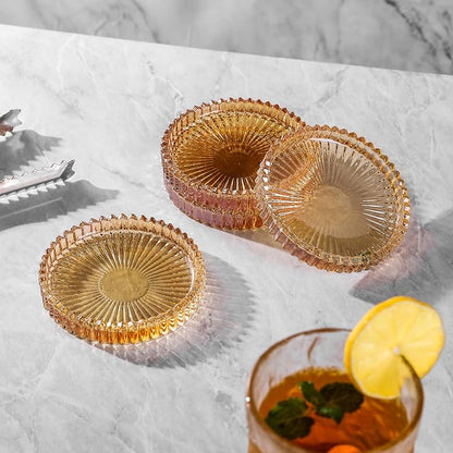 Glass Coasters Round Cup Mat, Decorative Wine Bottle Coaster, Crystal Drink - Image 6