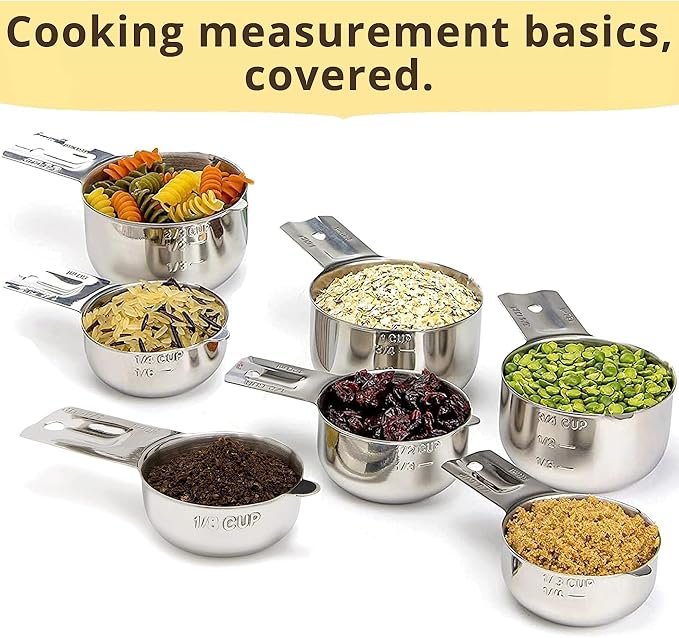Simply Gourmet Measuring Cups Set of 7, 304 Premium Stainless Steel, Kitchen - Image 3