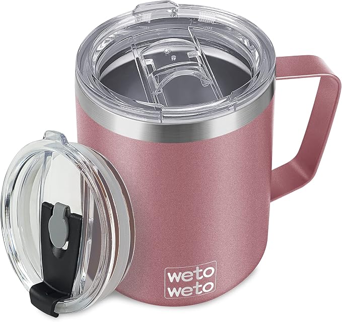 WETOWETO Coffee Mug with Handle, 14oz Insulated Stainless Steel Coffee Travel by Wetoweto