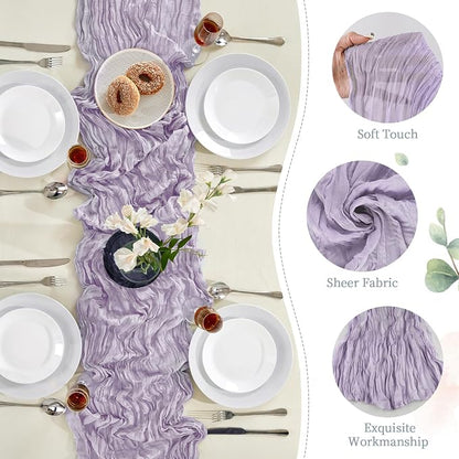 AGIRL 6 Pack Purple Cheesecloth Table Runner 10FT Boho Gauze Home Decor | - Image 7