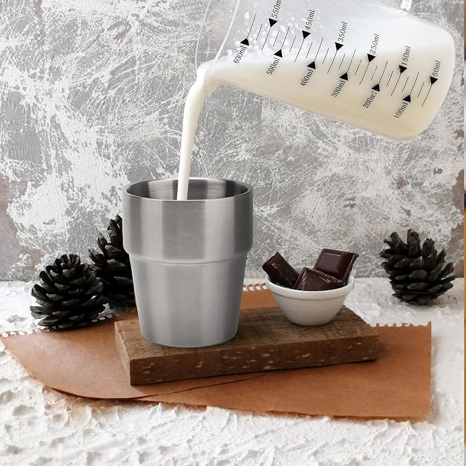 Beasea Stainless Steel Insulated Cup, 10 oz Stackable Stainless Steel Cups Set - Image 7