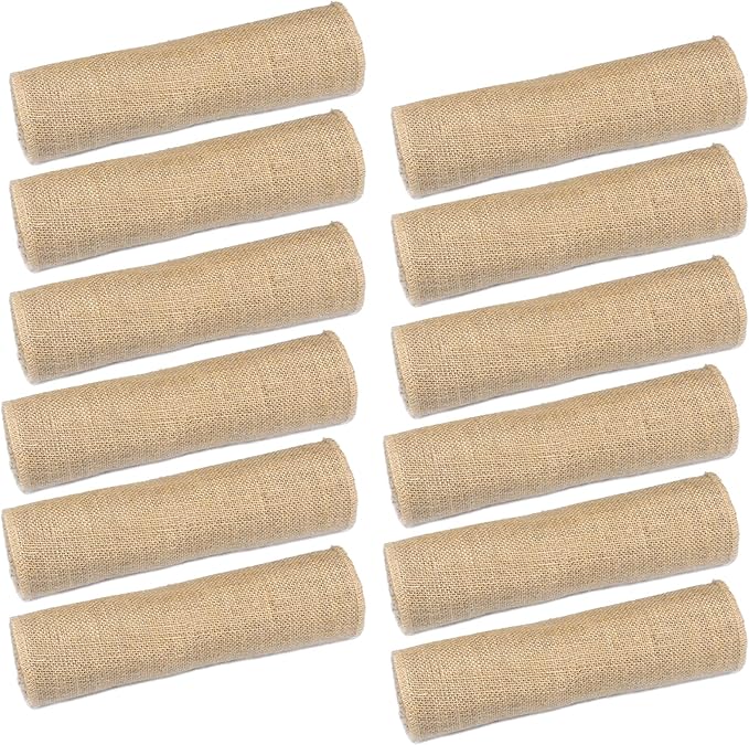 Tosnail 12 Pack 12" x 71" Burlap Table Runners, Rustic Jute Fabric Roll by Tosnail