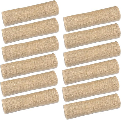 Tosnail 12 Pack 12" x 71" Burlap Table Runners, Rustic Jute Fabric Roll by Tosnail