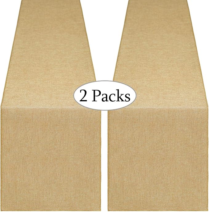 2 Pieces Burlap Table Runners 13x108 Inch Rustic Boho Table Runner | Farmhouse by B-COOL