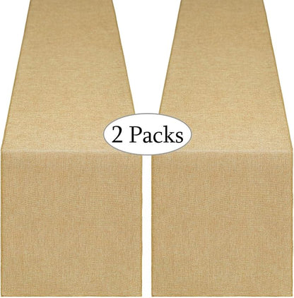 2 Pieces Burlap Table Runners 13x108 Inch Rustic Boho Table Runner | Farmhouse by B-COOL