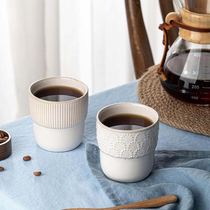 Espresso Cups Set of 2, 4oz Espresso Shot Cups, Mini Coffee Mugs Farmhouse Decor - Image 9