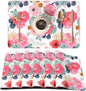 QIYI Placemats Set of 6, 12x18 Inch Faux Leather Place Mats for Kitchen Dinning, Heat Resistant Anti Slip Floral Table Mats, Waterproof Washable Placemat Party Table Décor, Watercolor Pink Flowers