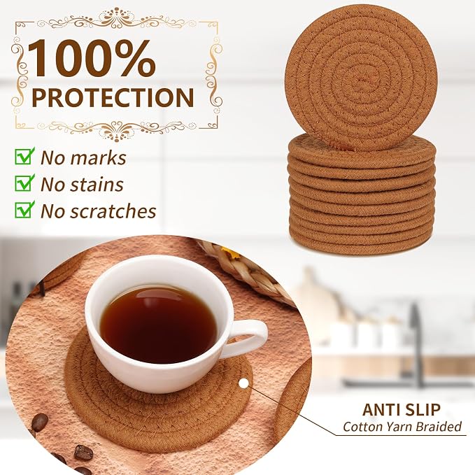 10 Pack Drink Coasters with Holder, Absorbent Coasters - Image 5