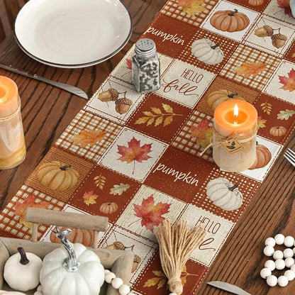 Artoid Mode 210 GSM Fall Table Runner 13x120 Inch Home Party Decor | Plaid - Image 7