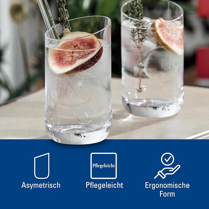 Villeroy & Boch NewMoon Collection Tumbler Set, 4 Pieces, Modern Sloping Design - Image 6