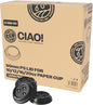 CIAO! 10-24 oz. (90mm) Coffee Cup Sipper Black Dome Lid, 1,000 Count