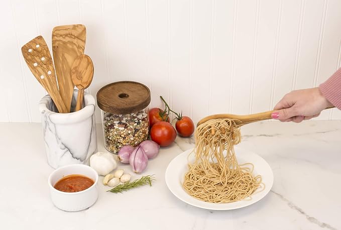 Eddington 50016 Italian Olive Wood Pasta Server, Handcrafted in Europe - Image 6