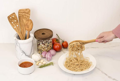 Eddington 50016 Italian Olive Wood Pasta Server, Handcrafted in Europe - Image 6