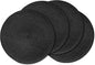 AHHFSMEI Round Braided Placemats 15 Inch Round Table Mats for Dining Tables Natural Woven Heat Resistant Place mats Set of 4 (Black,4)