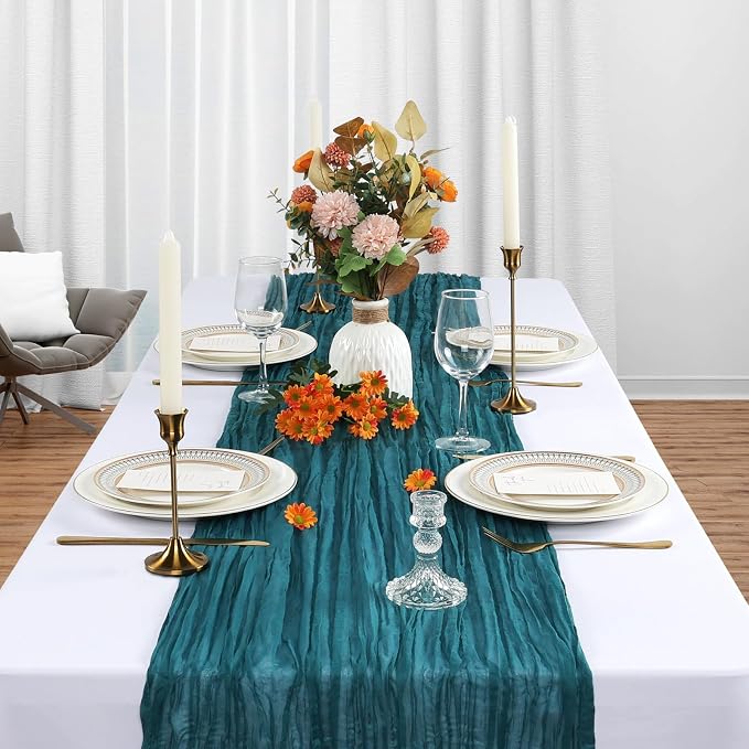 12 Pack Teal Cheesecloth Table Runner 10Ft Gauze Cheese Cloth Table Runner - Image 4